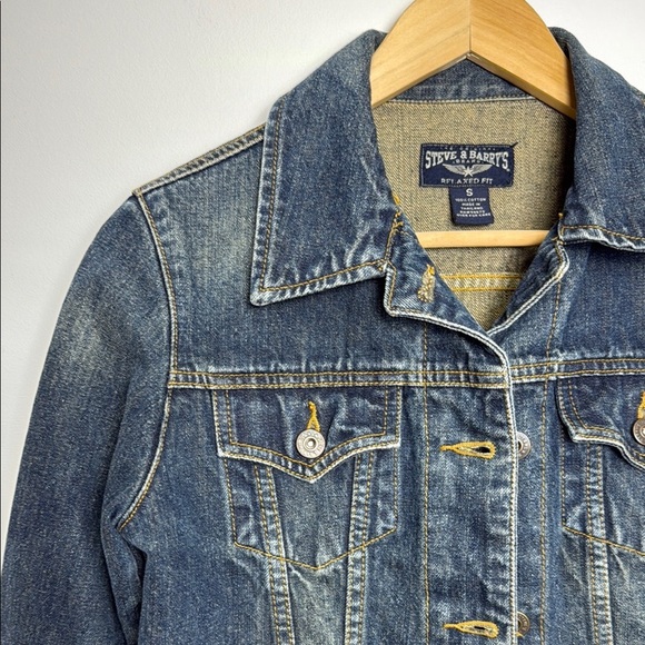 Steve & Barry’s Relaxed Fit Trucker Denim Jacket Medium Wash Sz S - Picture 3 of 14